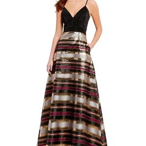 NWT Badgley Mischka Metallic Formal Dress